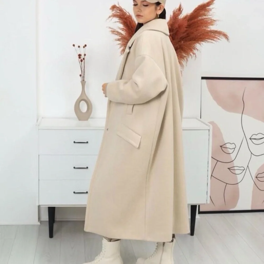 NWT ZARA Oversized Vanilla/Cream Coat with Pockets Size L, M, S - Picture 6 of 14